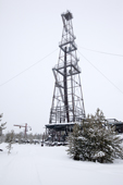 A drilling derrick near Ratta. Krasnoselkup, Yamal, Western Siberia, Russia. (2012)